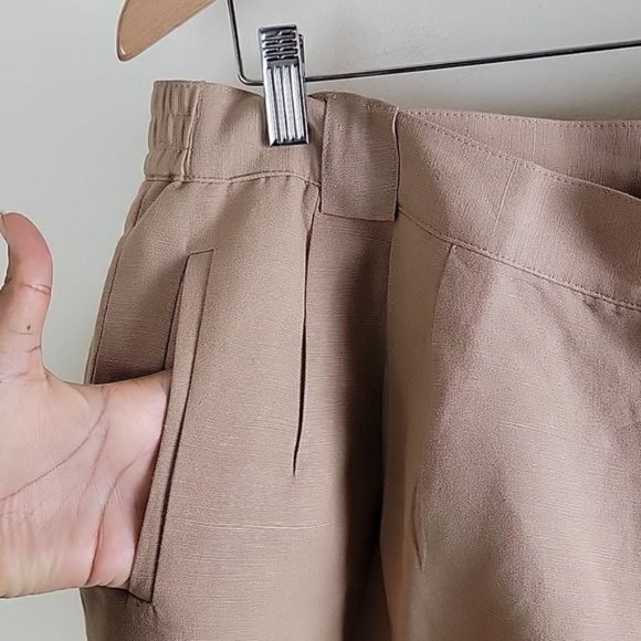 Giorgio Sant' Angelo Women's Linen Blend Trouser Tapered color Tan Plus size 22 - Picture 4 of 8
